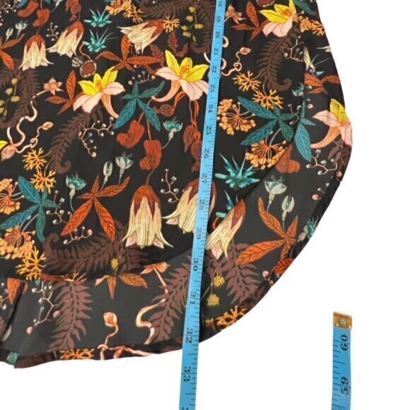 H & M Tunic Blouse Botanical Garden Floral Print Long Sleeve Size 14 Cottagecore - Picture 8 of 11